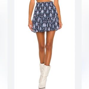 LoveShackFancy ruffle mini skirt blue noir